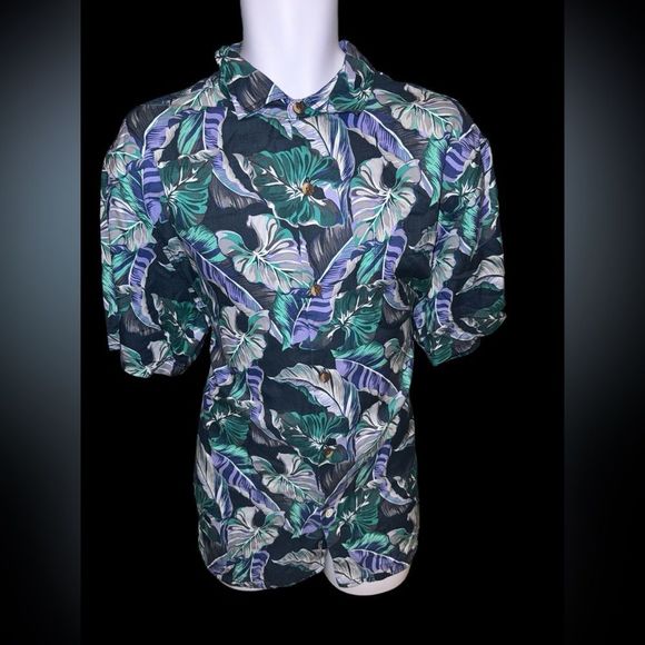 Tommy Bahama‎ Hawaiian Camp Floral Surf Dadcore Silk Shirt - Picture 1 of 10